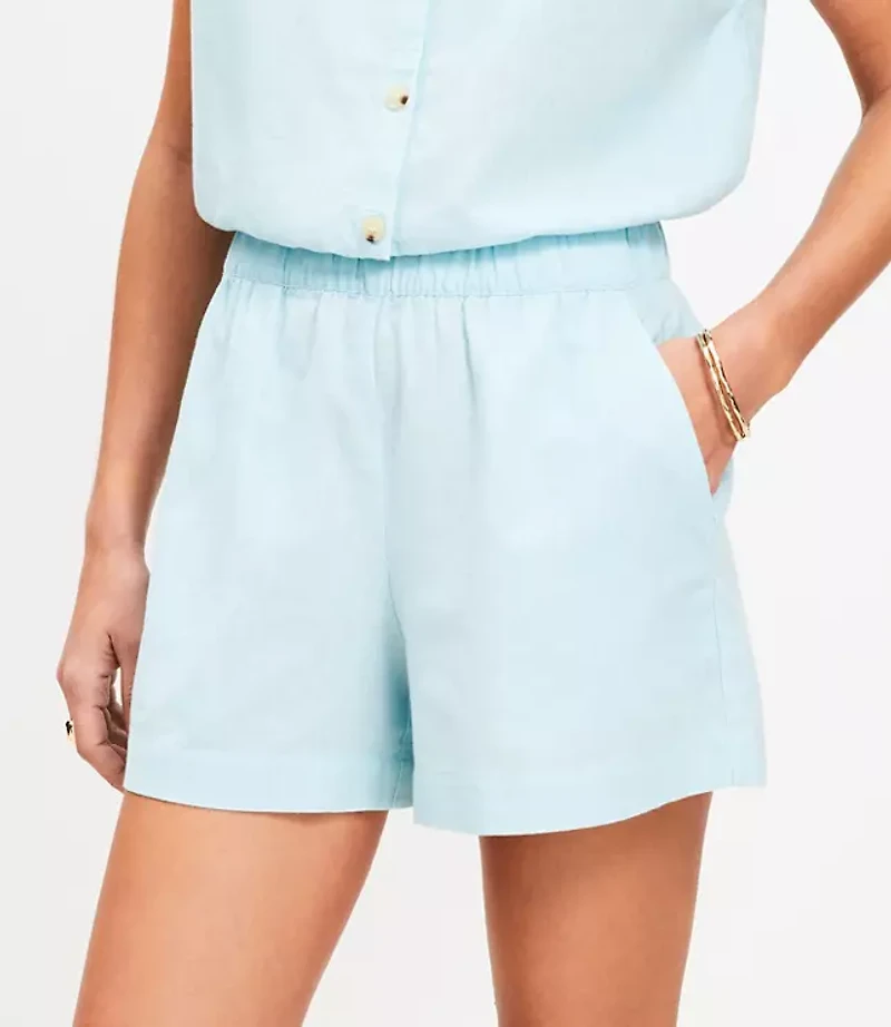 LOFT Beach Linen Cotton Shorts