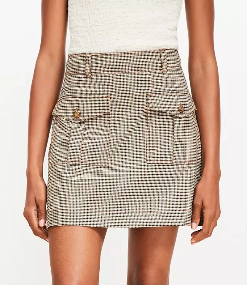 Plaid Patch Pocket Mini Skirt