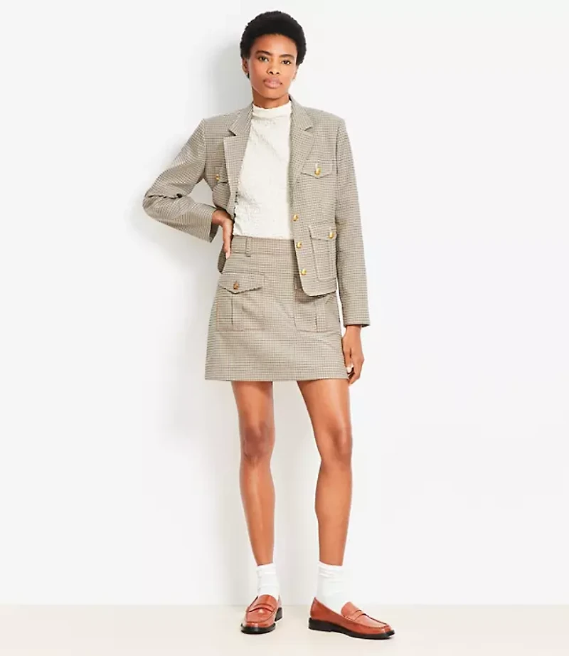 Plaid Patch Pocket Mini Skirt