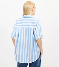 Striped Henley Dolman Everyday Tunic Shirt