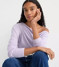 Ribtrim Jersey Off The Shoulder Top
