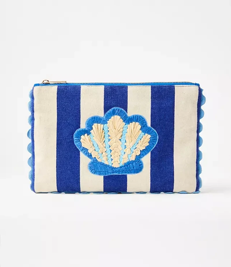 Seashell Striped Pouch