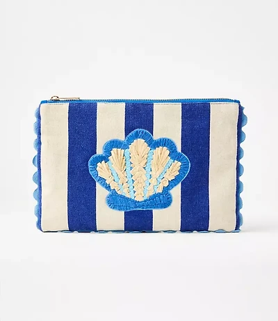 Seashell Striped Pouch