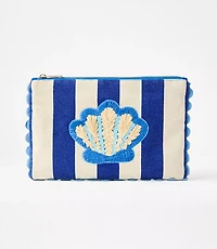 Seashell Striped Pouch
