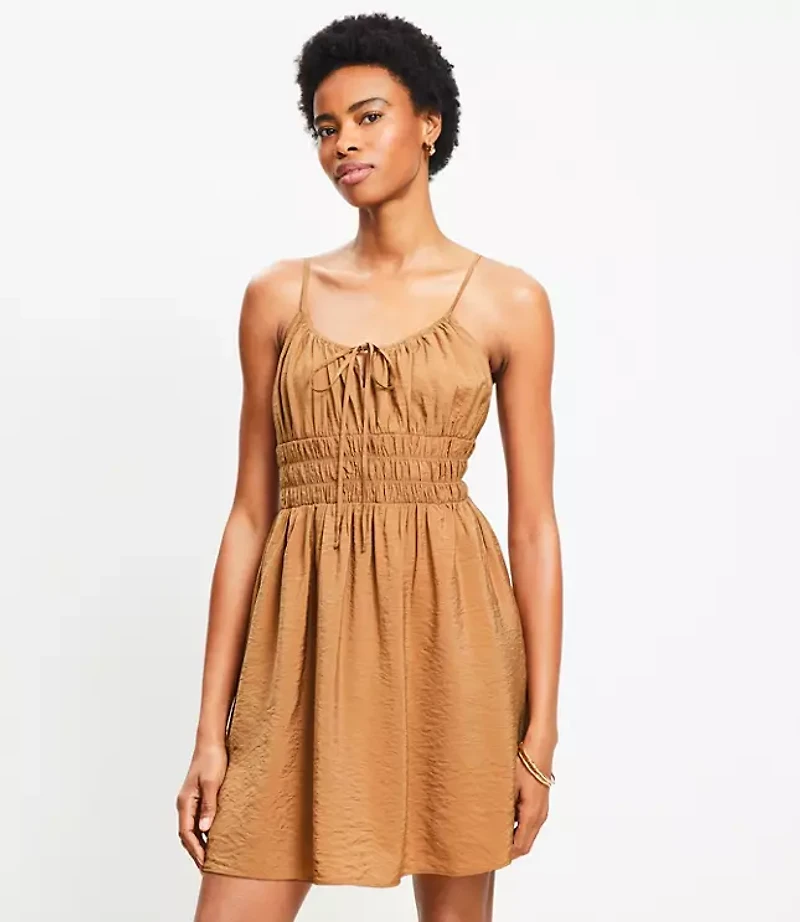Petite Smocked Strappy Mini Dress