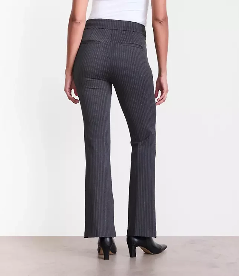 LOFT Versa Pintucked Ponte Flare Pants Pinstripe