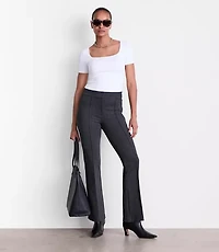 LOFT Versa Pintucked Ponte Flare Pants Pinstripe