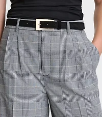 LOFT Versa Seasonless Stretch Double Pleat Wide Leg Pants Plaid