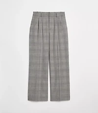 LOFT Versa Seasonless Stretch Double Pleat Wide Leg Pants Plaid