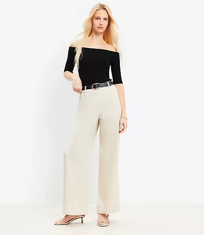 Seamed Wide Leg Pants