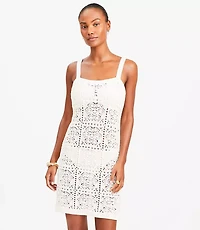 Petite LOFT Beach Pointelle Mini Dress