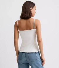 Petite Lace Trim Ribbed Cami