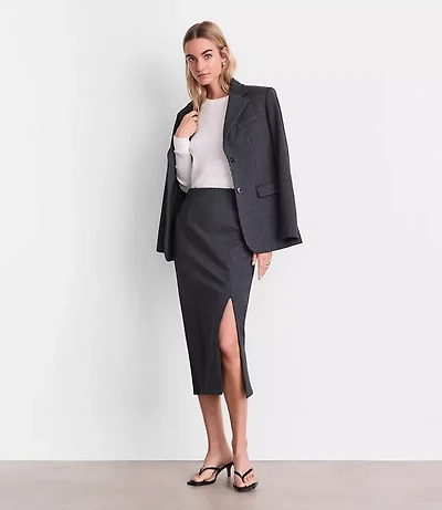 LOFT Versa Ponte Column Skirt Pinstripe