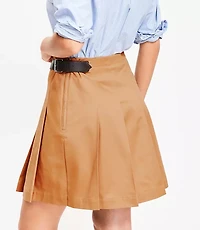 Buckle Pleated Mini Skirt