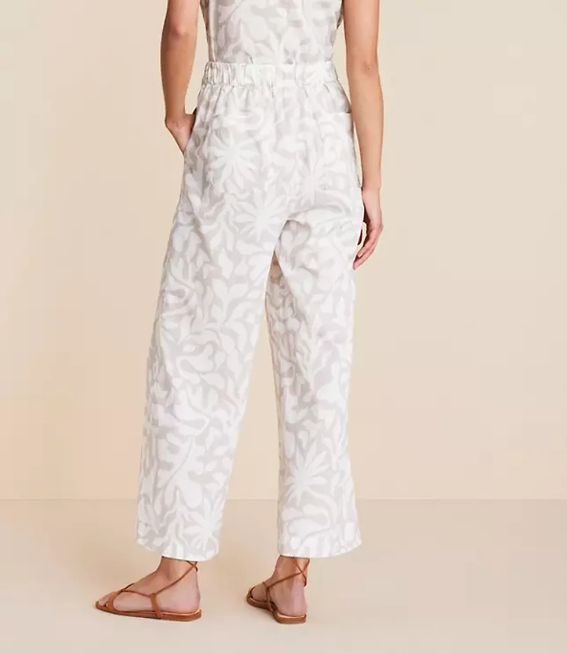 Lou & Grey Jungle Linen Cotton Wide Leg Crop Pants