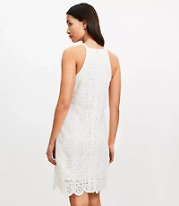 Petite Crochet Lace Mini Halter Dress