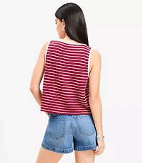 Petite Striped Tie Vest Top