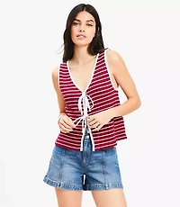 Petite Striped Tie Vest Top