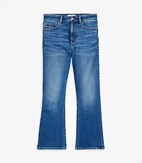 High Rise Kick Crop Jeans Bright Medium Stone Wash
