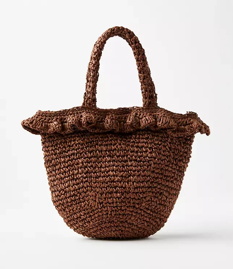 Ruffle Straw Bag