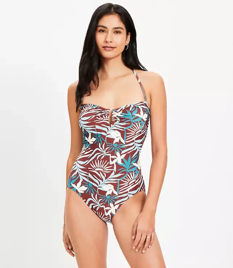 LOFT Sunset U Wire Bandeau One Piece Swimsuit
