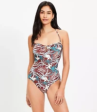 LOFT Sunset U Wire Bandeau One Piece Swimsuit
