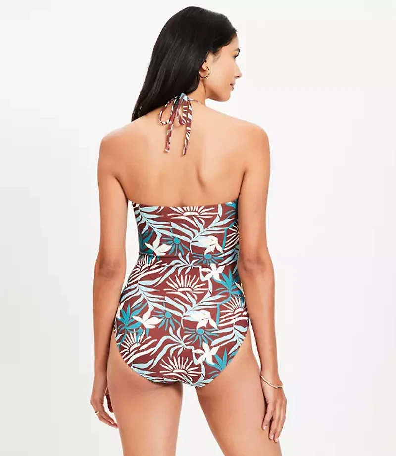 LOFT Sunset U Wire Bandeau One Piece Swimsuit