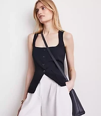 LOFT Versa Crepe Drape Tank Pocket Vest