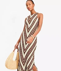 Petite Chevron Crochet Midi Dress