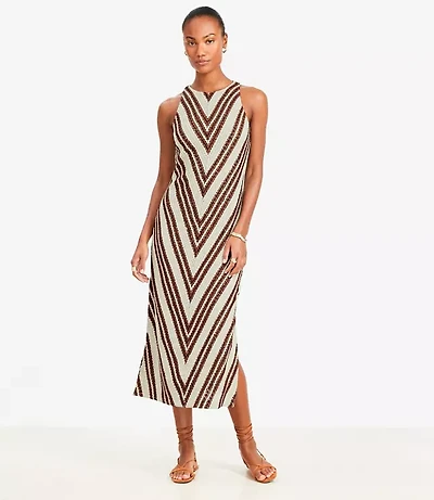 Petite Chevron Crochet Midi Dress
