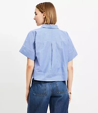 Striped Poplin Modern Pocket Top
