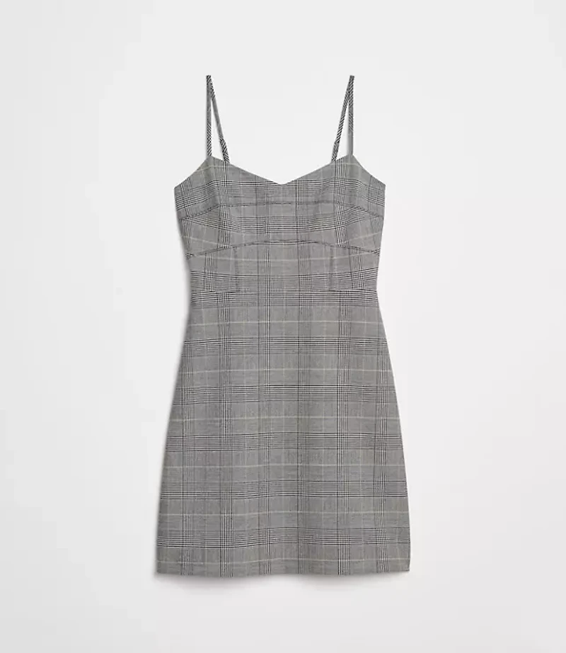LOFT Versa Seasonless Stretch Strappy Mini Dress Plaid