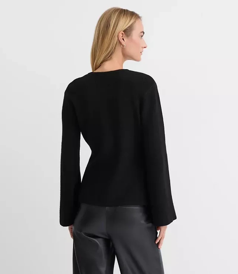 Ribbed Double Button Sweater Jacket