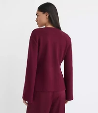 Ribbed Double Button Sweater Jacket