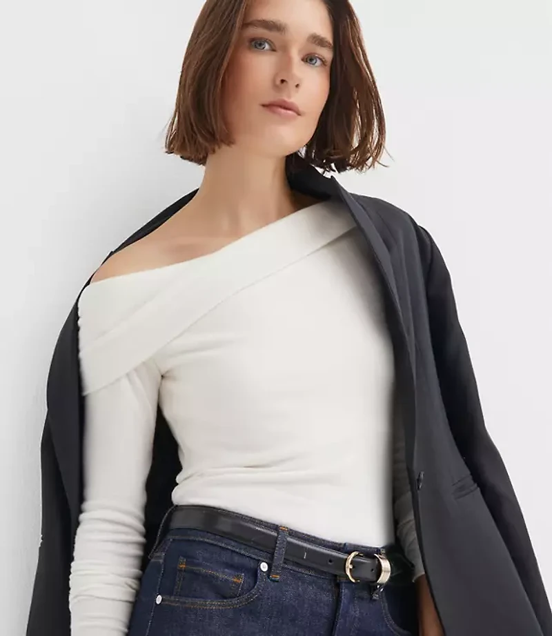 Foldover One Shoulder Top
