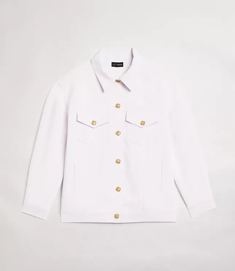 LOFT Versa Crepe Drape Trucker Jacket