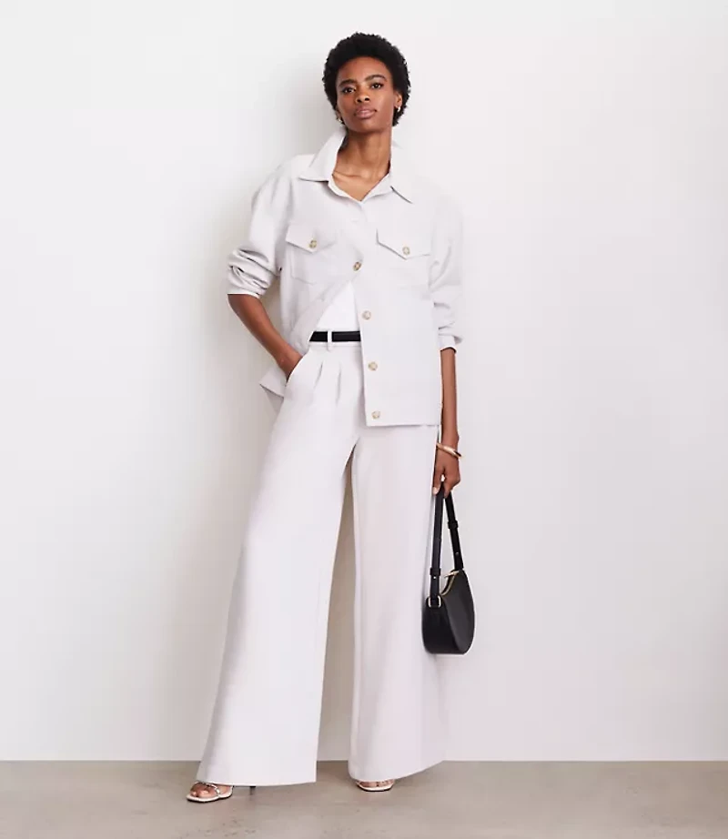 LOFT Versa Crepe Drape Trucker Jacket