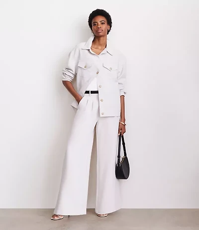 LOFT Versa Crepe Drape Trucker Jacket