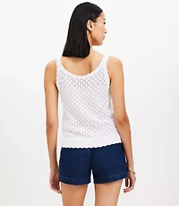 Petite Crochet Button Sweater Tank Top