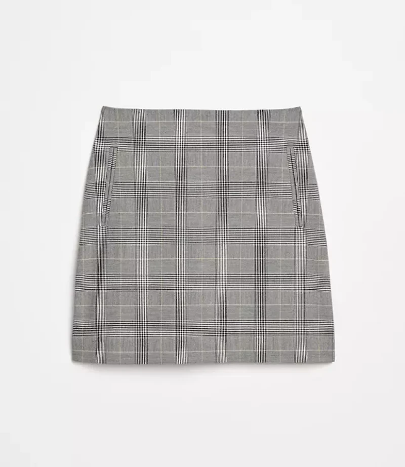 LOFT Versa Seasonless Stretch Pocket Mini Skirt Plaid