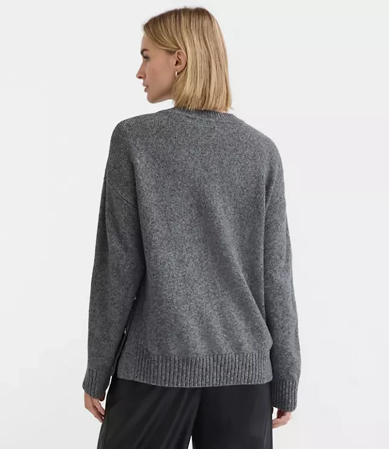 Marled Side Button Tunic Sweater