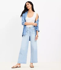 Tall Palmer Wide Leg Crop Jeans Light Vintage Indigo Wash