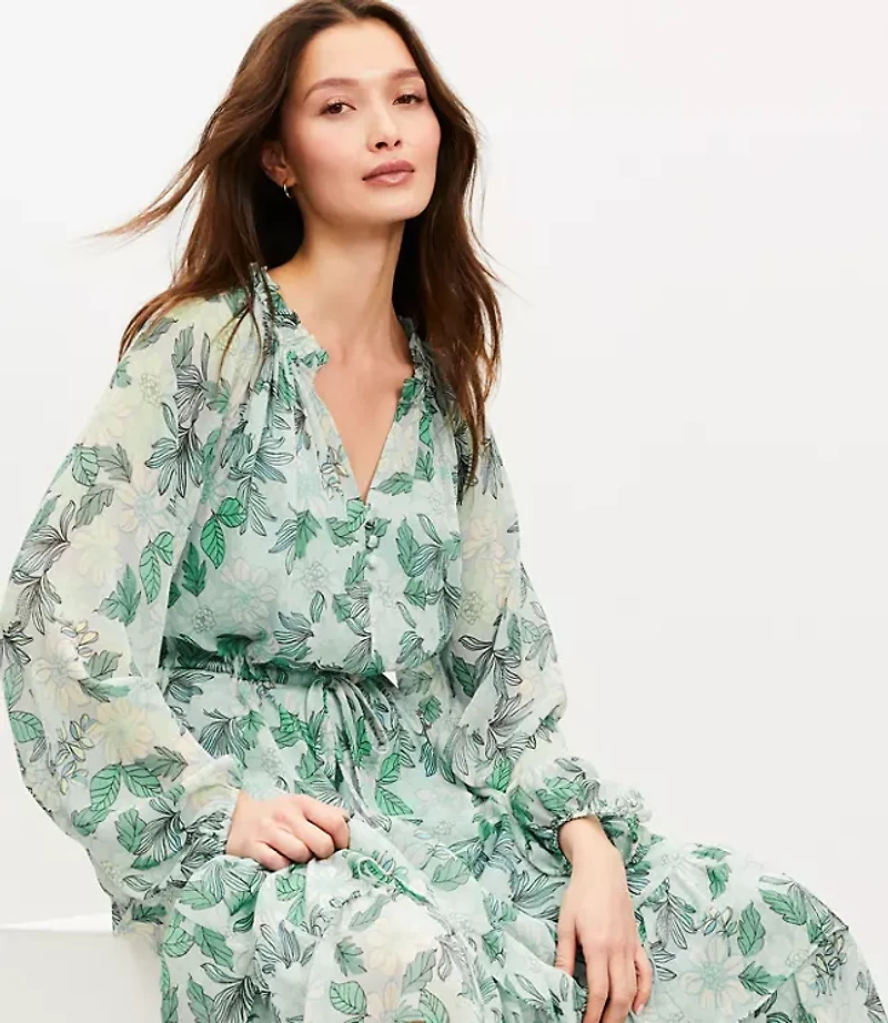 Petite Gardenia Ruffle Maxi Dress