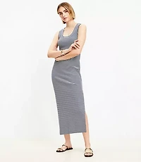 Stripe Perfect Ribbed Tank Midi Dress