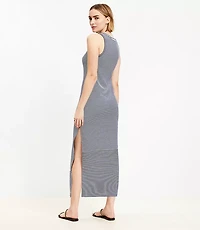 Stripe Perfect Ribbed Tank Midi Dress