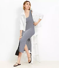 Stripe Perfect Ribbed Tank Midi Dress