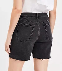 Petite Boyfriend Shorts Washed Black