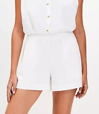 LOFT Beach Linen Cotton Shorts