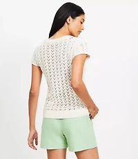 Petite Chevron Pointelle Sweater Tee