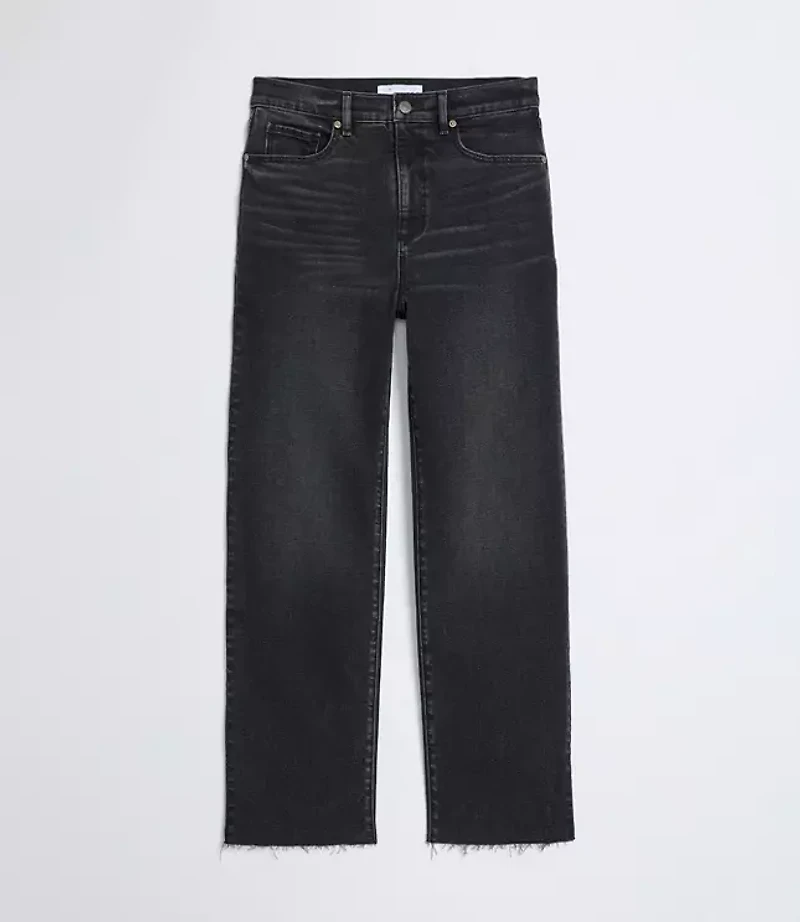 Fresh Cut High Rise Straight Jeans Washed Black